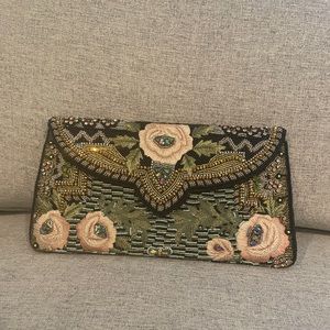 Mary Frances beaded clutch with rose motif